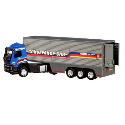 Машина "АВТОПАНОРАМА" Volvo, синий, 1/50, свет, звук, в/к 28*14*10 см