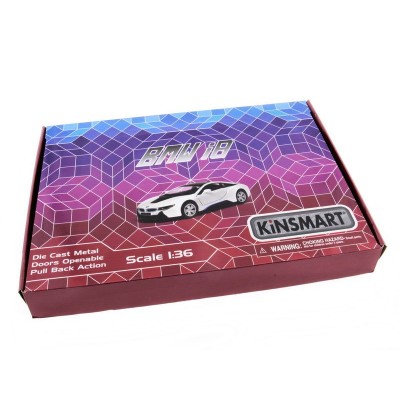 Машина Kinsmart BMW i8 инерция (1/12шт.) 1:36 б/к