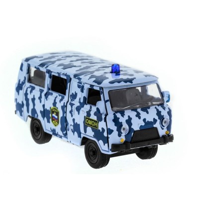 Машина "АВТОПАНОРАМА" инерц. УАЗ-452 (ОМОН) 1/50, в/к 12*7*5,5 см
