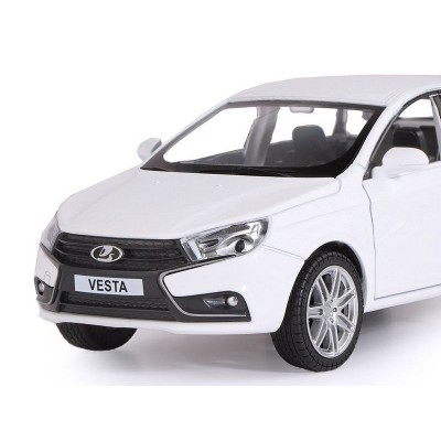 Машина "АВТОПАНОРАМА" LADA VESTA седан, 1/24,  белый, свет. звук. эффекты, в/к 24,5*12,5*10,5 см