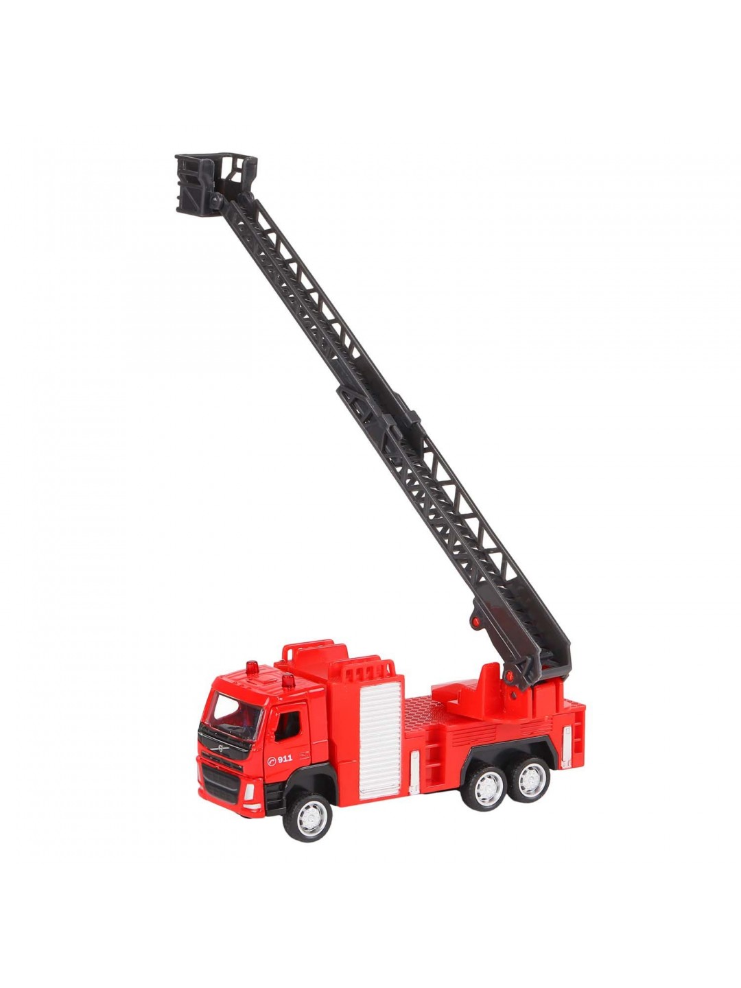 Машина "АВТОПАНОРАМА" VOLVO FM "Пожарная служба", красный, 1/72, инерция, в/к 17,5*13*6,5 см