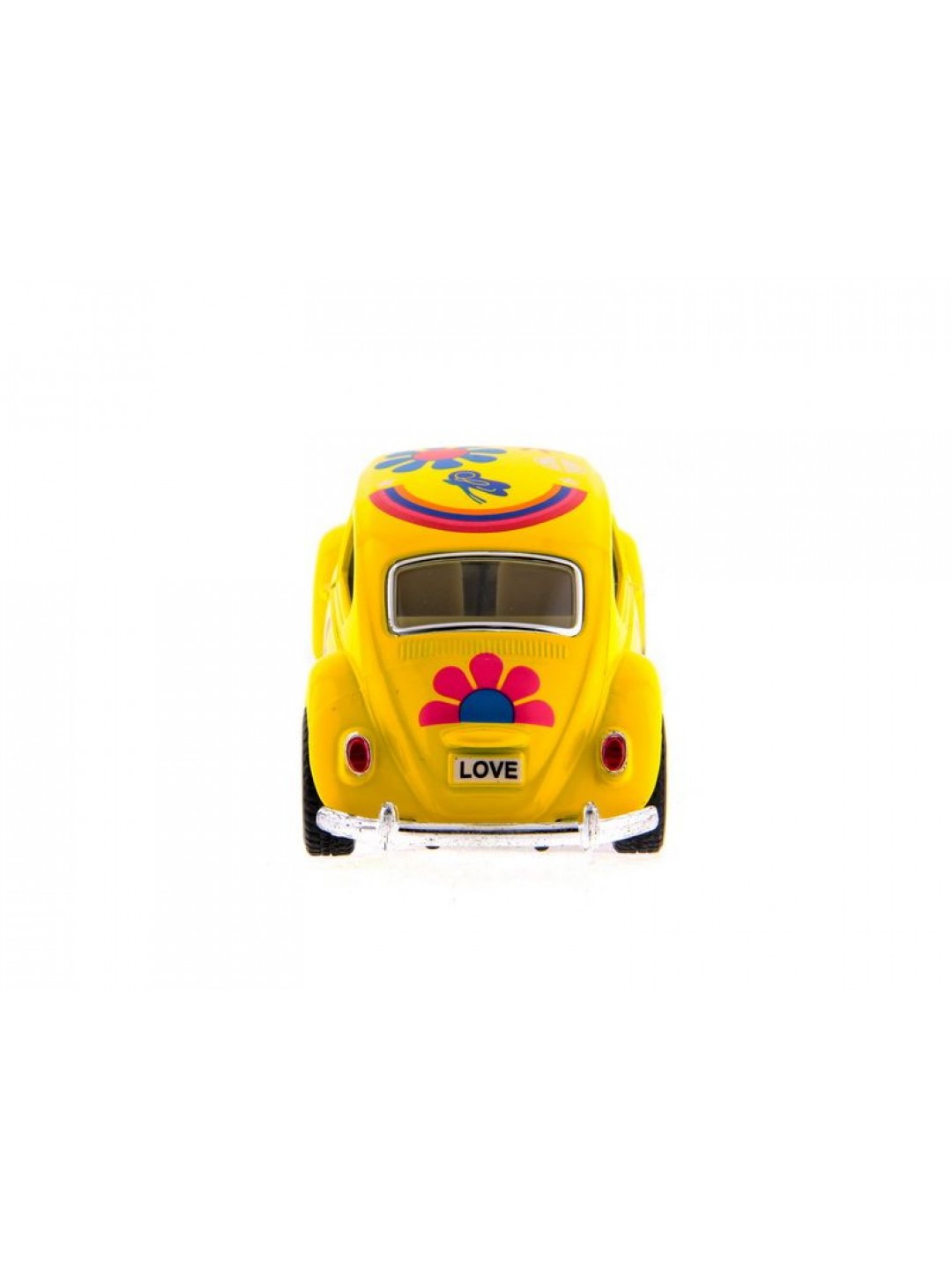 Машина Kinsmart 1967 Volkswagen Classical Beetle with printing инерция (1/12шт.) 1:32 б/к