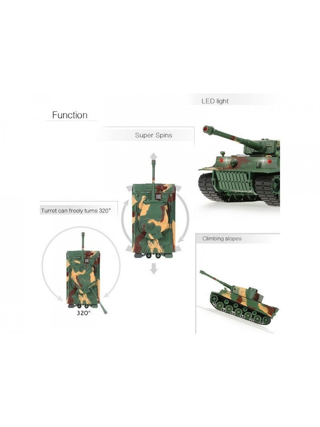 Р/У танк Heng Long 1/26 Tiger I ИК-версия, пульт MHz, RTR