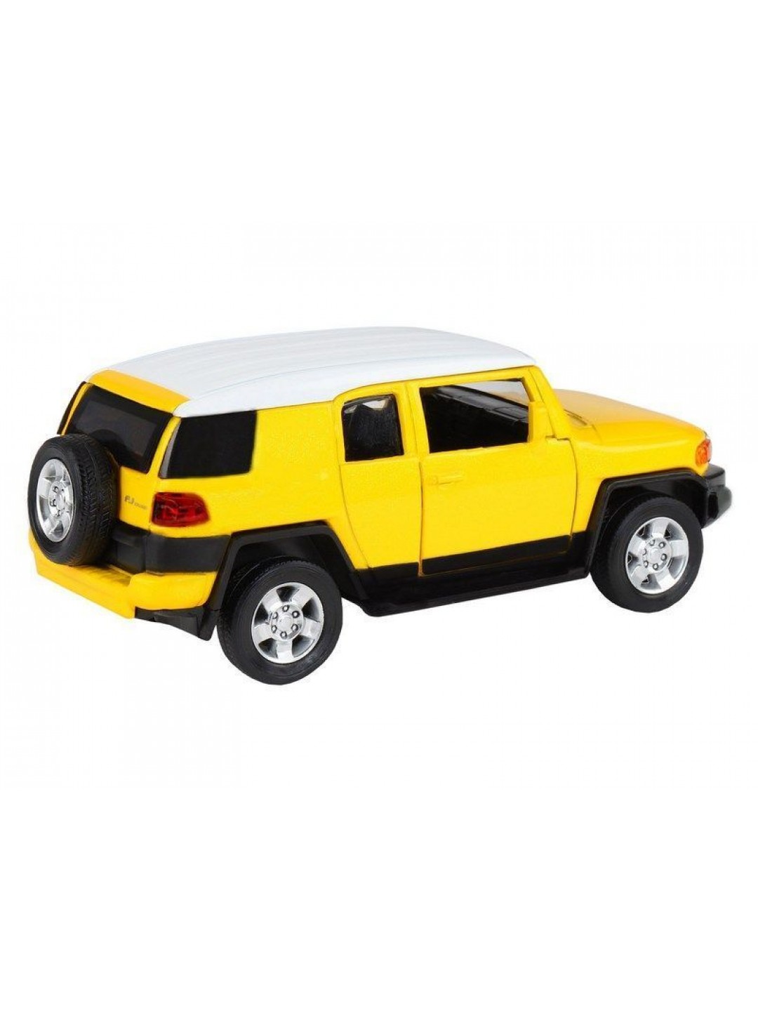 Машина "АВТОПАНОРАМА" Toyota FJ Cruiser,желтый, 1/32, свет, звук, инерция, в/к 17,5*13,5*9 см