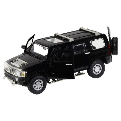 Машина "АВТОПАНОРАМА" Hummer H3, черный, 1/32, свет, звук, инерция, в/к 17,5*13,5*9 см