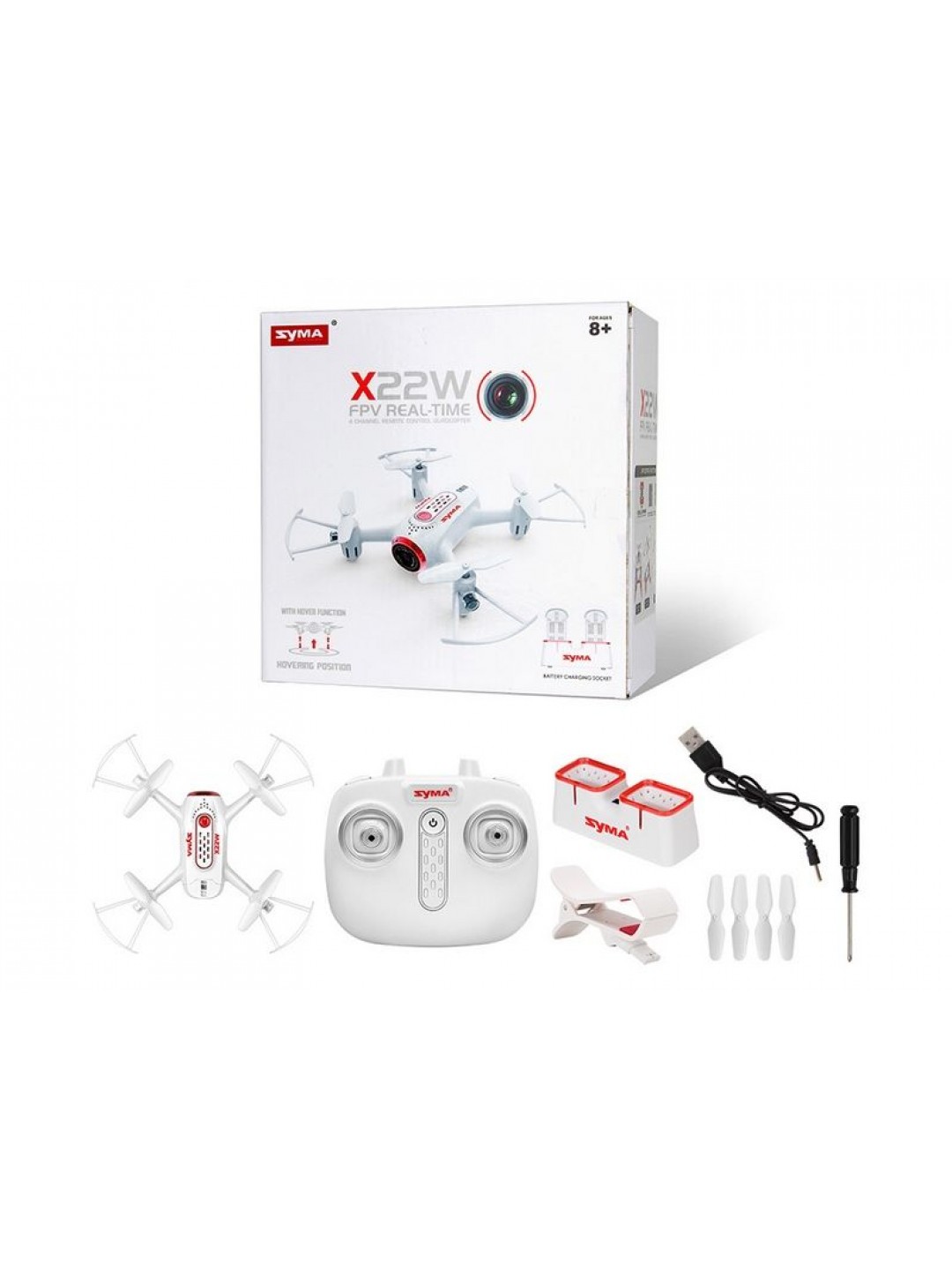 Р/У квадрокоптер Syma X22W-1 с FPV трансляцией Wi-Fi, камера 0,3 Мп, 2.4G RTF