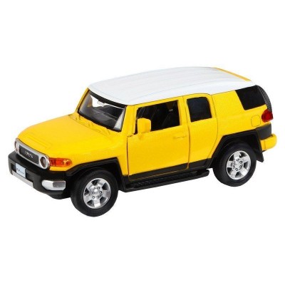 Машина "АВТОПАНОРАМА" Toyota FJ Cruiser,желтый, 1/32, свет, звук, инерция, в/к 17,5*13,5*9 см