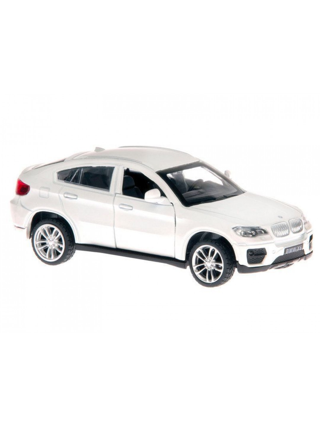Машина "АВТОПАНОРАМА" BMW X6, 1/43, белый, инерция, откр. двери, в/к 17,5*12,5*6,5 см