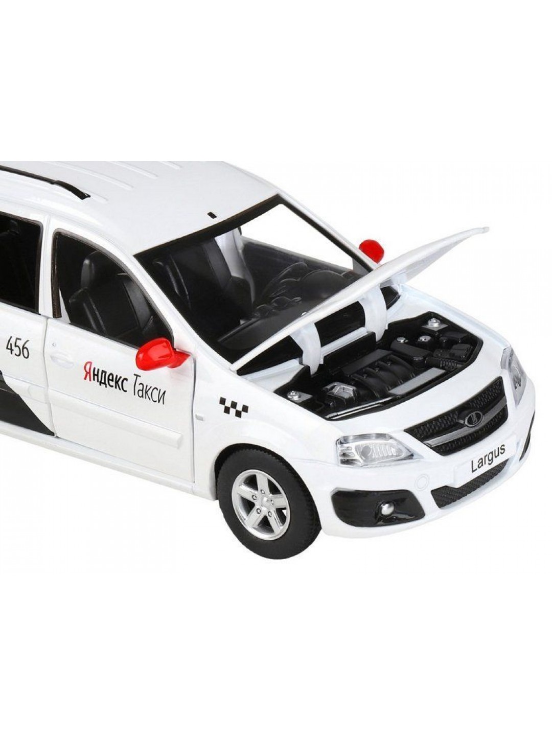 Машина "АВТОПАНОРАМА" Яндекс.Такси LADA LARGUS, белый, 1/24, свет, звук, в/к 24,5*12,5*10,5 см