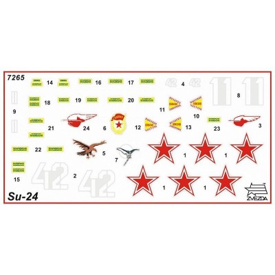 Сборная модель ZVEZDA Советский фронтовой бомбардировщик Су-24, 1/72