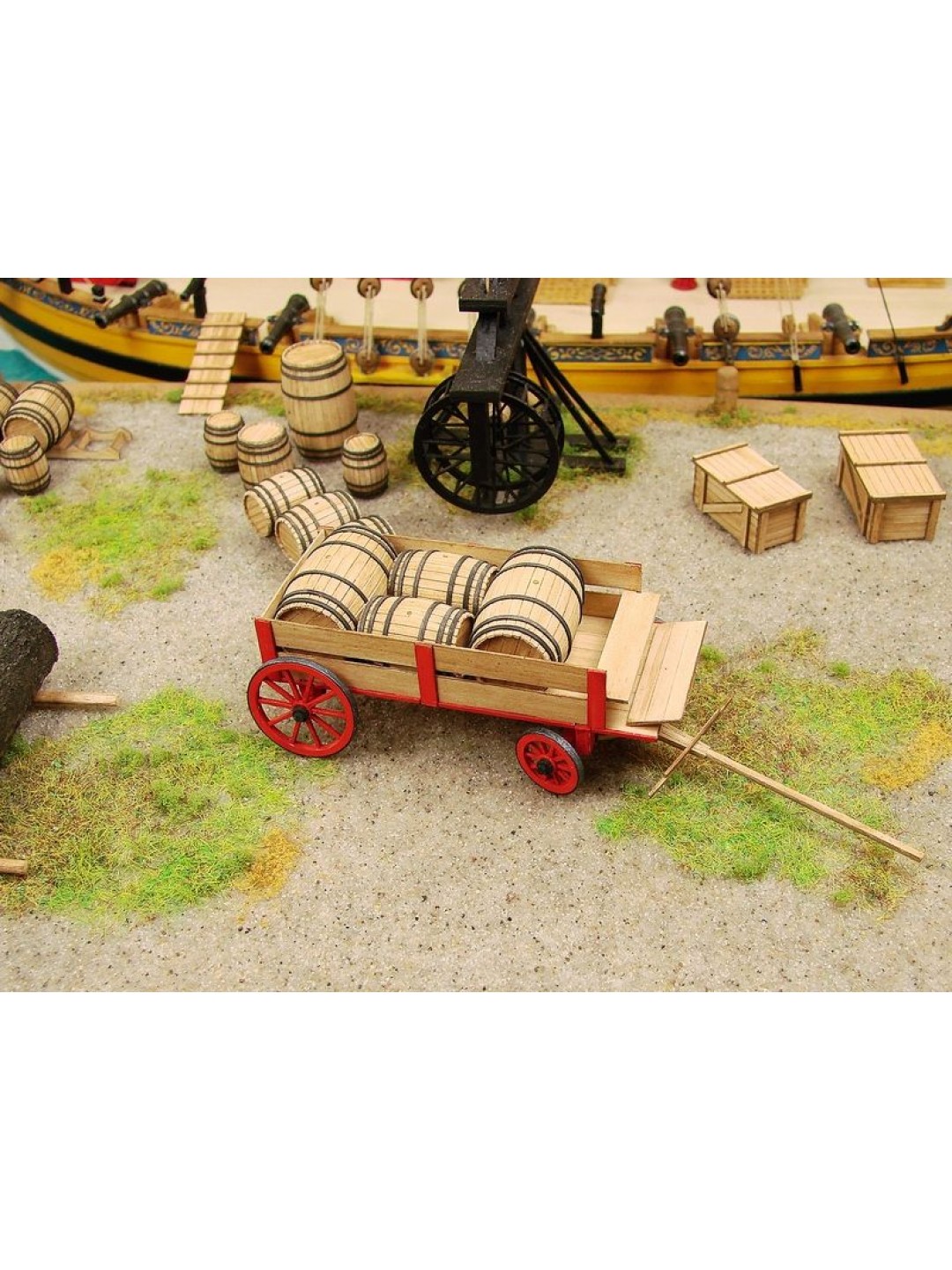 Сборная картонная модель Shipyard телега с бочками (№80), 1/72