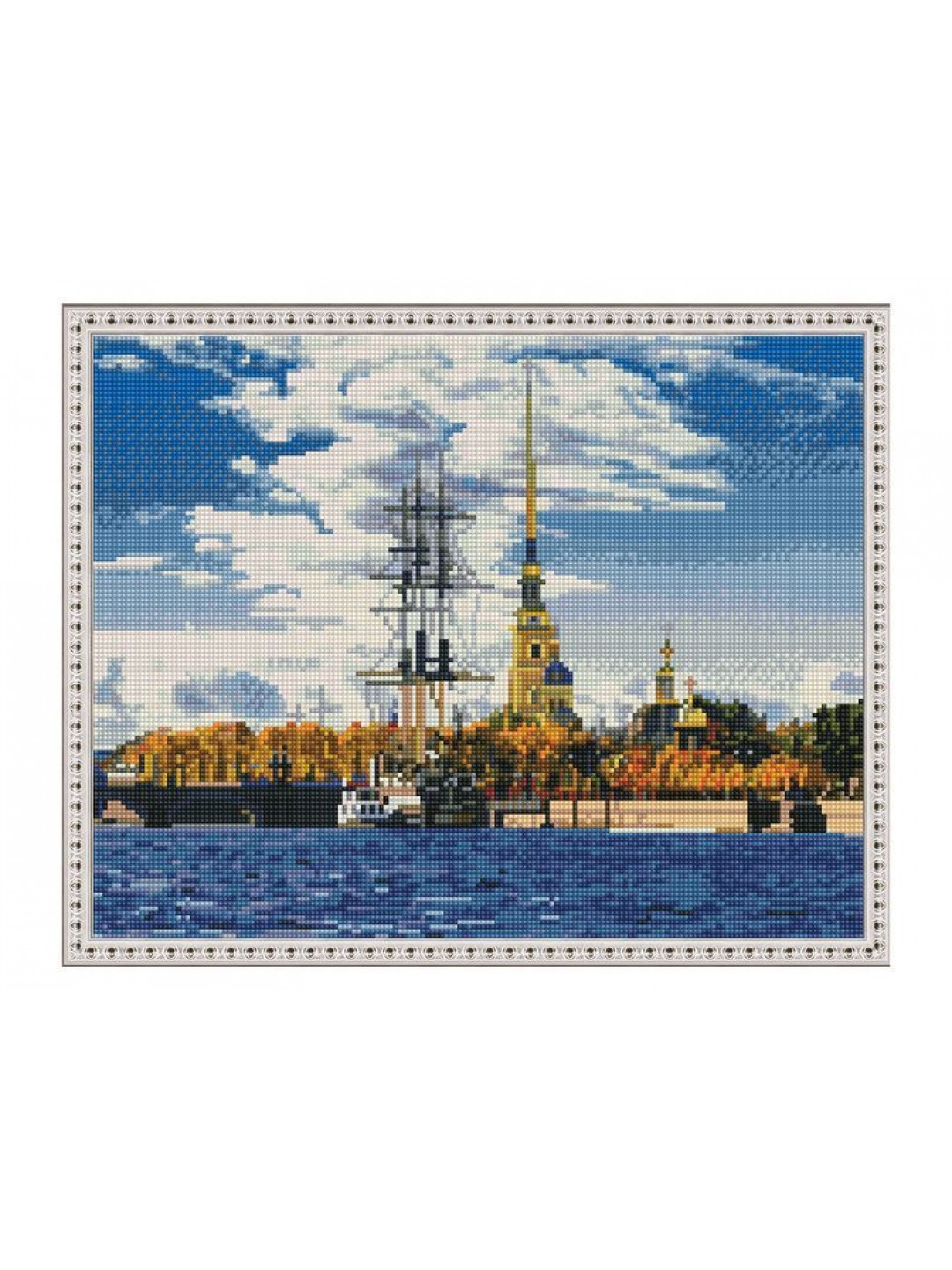 Картина мозаикой с нанесенной рамкой 40х50 САНКТ-ПЕТЕРБУРГ. ПЕТРОПАВЛОВСКАЯ КРЕПОСТЬ (36 цветов)