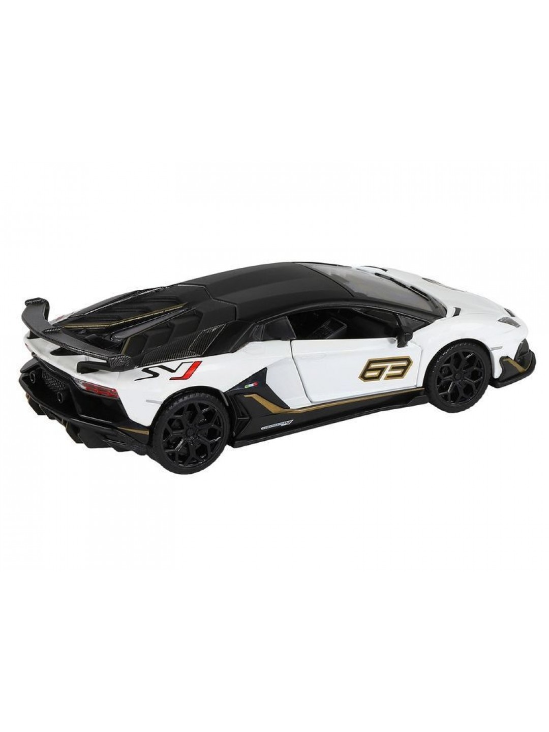 Машина "АВТОПАНОРАМА" Lamborghini SVJ, белый, 1/32, свет, звук, инерция, в/к 17,5*12,5*6,5 см
