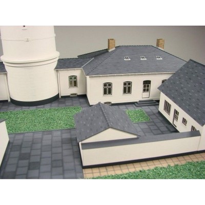 Сборная картонная модель Shipyard маяк Lighthouse Kampen with buildings (№74), 1/87
