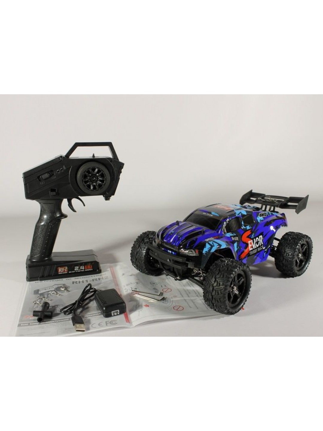 Радиоуправляемая трагги Remo Hobby S EVO-R Brushless V2.0 (синяя) 4WD 2.4G 1/16 RTR