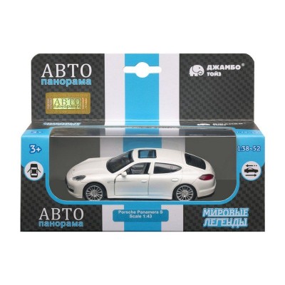 Машина "АВТОПАНОРАМА" Porsche Panamera S, белый, 1/43, инерция, в/к 17,5*12,5*6,5 см