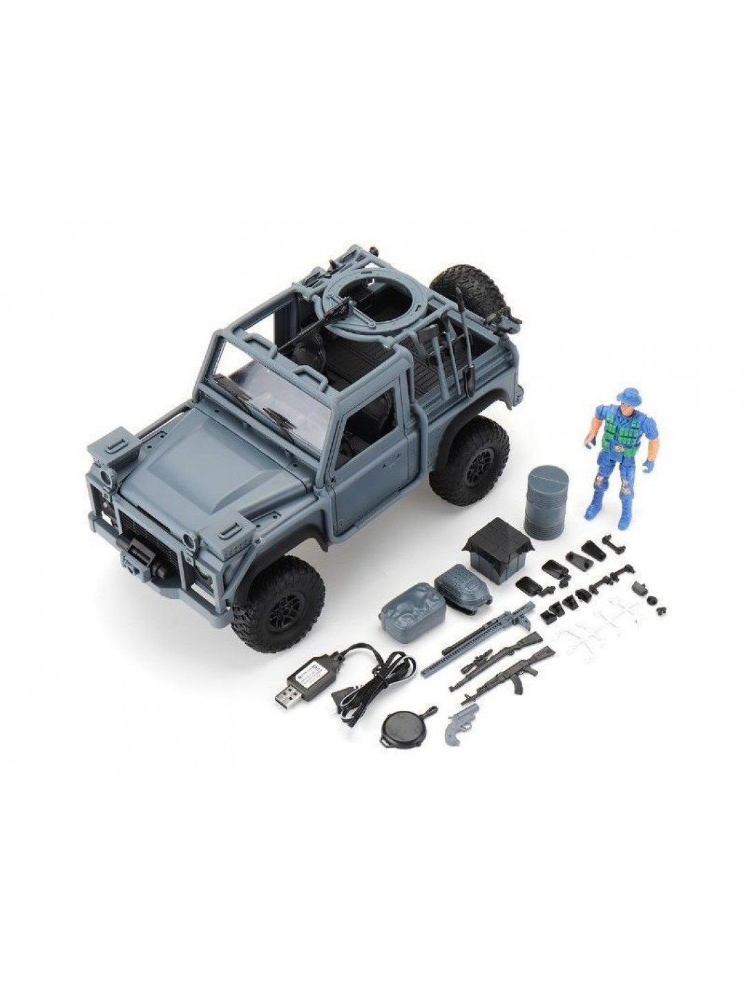 Радиоуправляемая машина MN MODEL англ. пикап Defender спецназ рейнджеров (синий) 4WD 2.4G 1/12 RTR