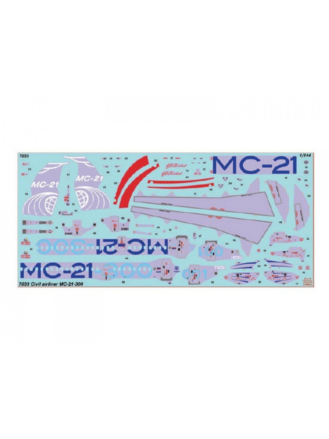 Сборная модель ZVEZDA Пассажирский авиалайнер МС-21-300, 1/144