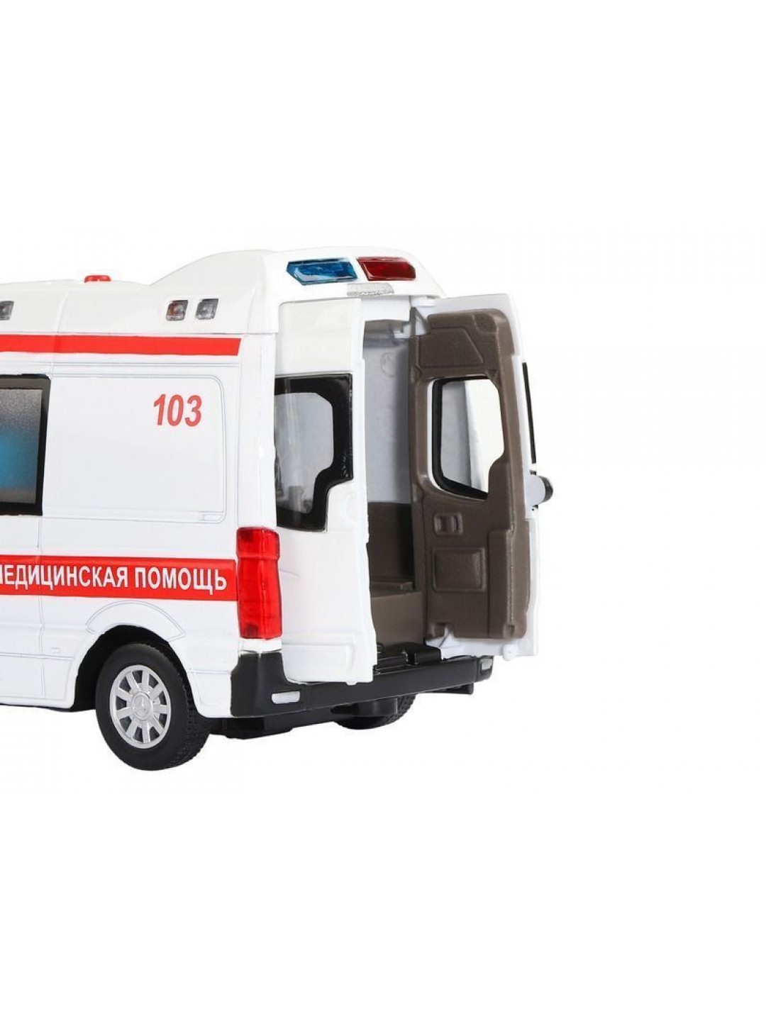 Машина "АВТОПАНОРАМА" Mercedes Sprinter "Скорая помощь", белый, 1/32, в/к 18*9*13,5 см