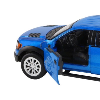 Машина "АВТОПАНОРАМА" Ford F-150 SVT Raptor, синий, 1/34, свет, звук, инерция, в/к 20*10*11 см