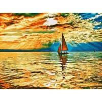 Картина по номерам 40х50 Заход солнца (22 цвета) Картина по номерам 40х50 Заход солнца (22 цвета)