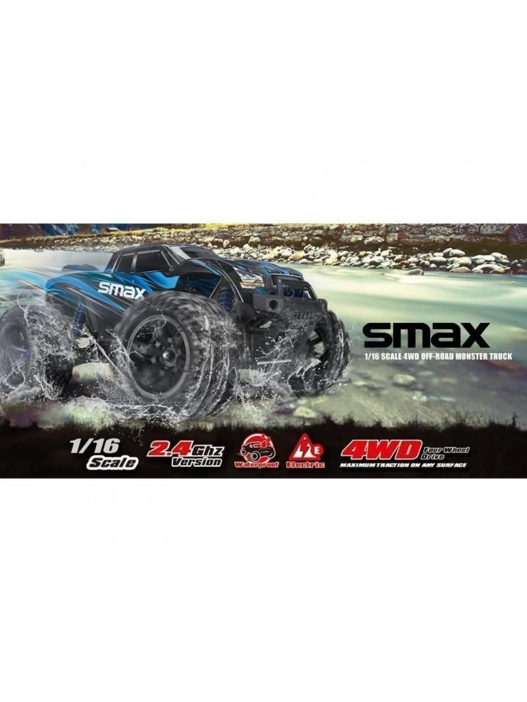Радиоуправляемый монстр Remo Hobby SMAX (красный) 4WD 2.4G 1/16 RTR