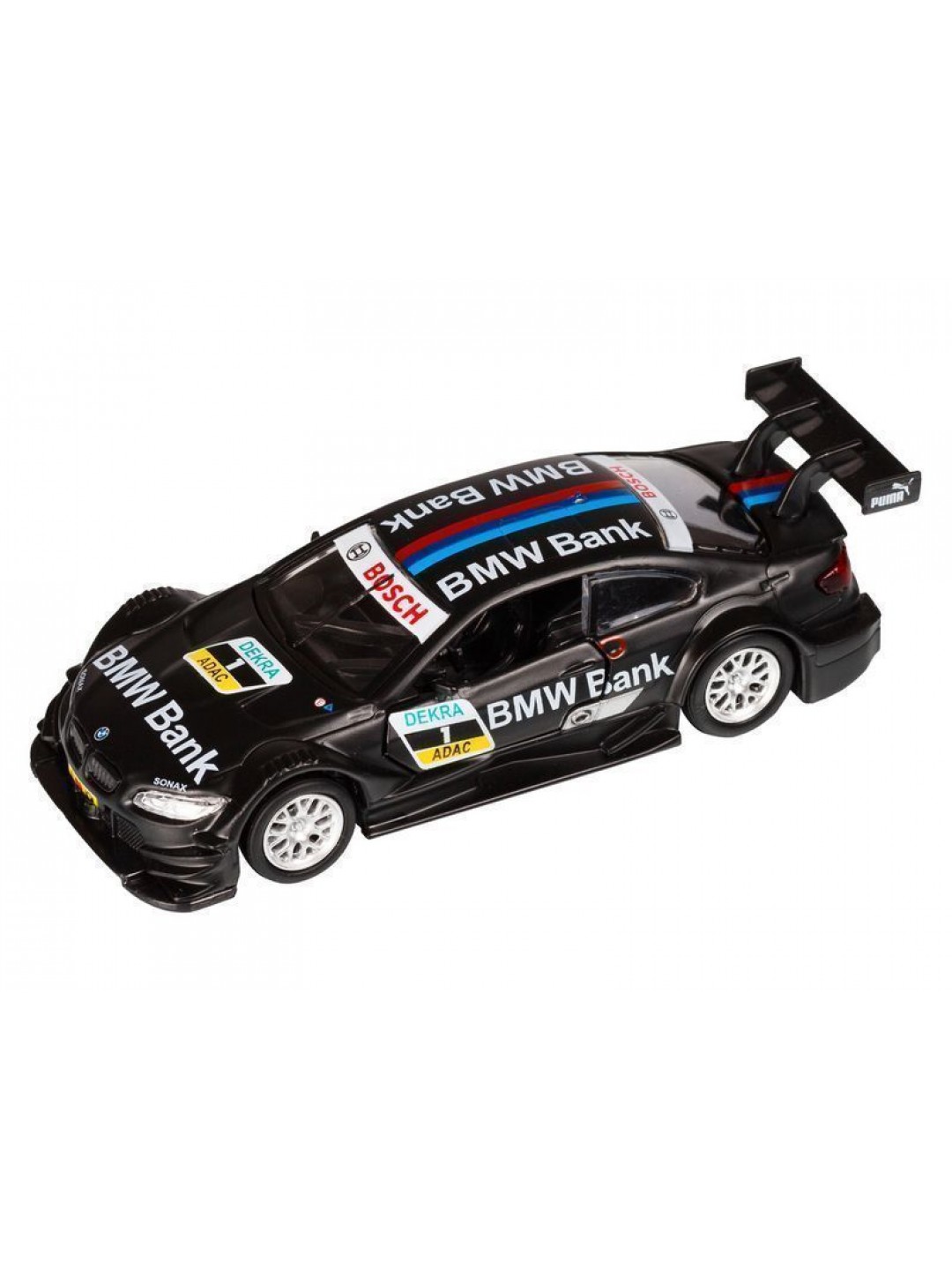 Машина "АВТОПАНОРАМА" BMW M3, DTM, 1/42, черный, инерция, откр. двери, в/к 17,5*12,5*6,5 см
