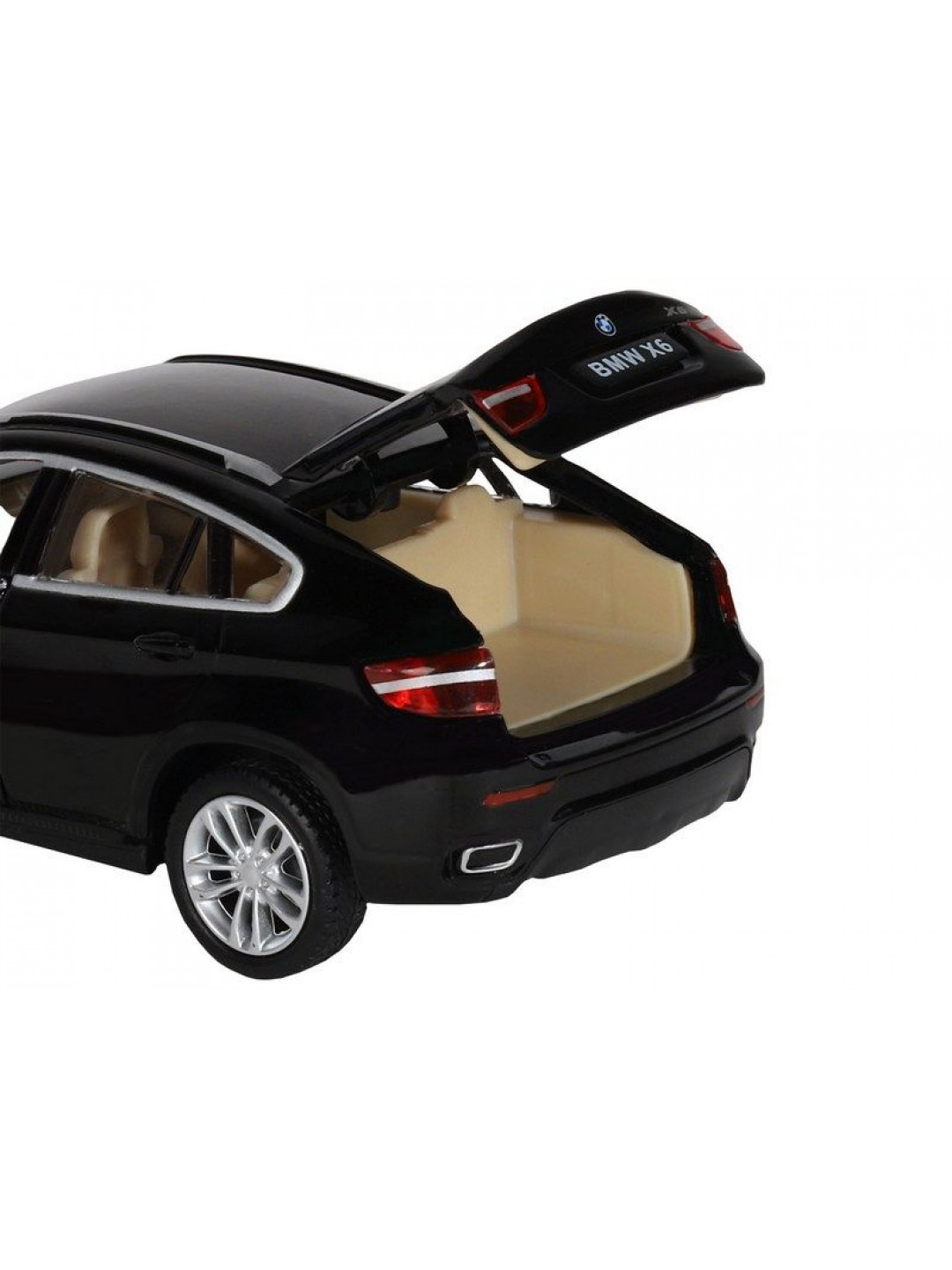 Машина "АВТОПАНОРАМА" BMW X6, черный, 1/32, свет, звук, инерция, в/к 17,5*13,5*9 см