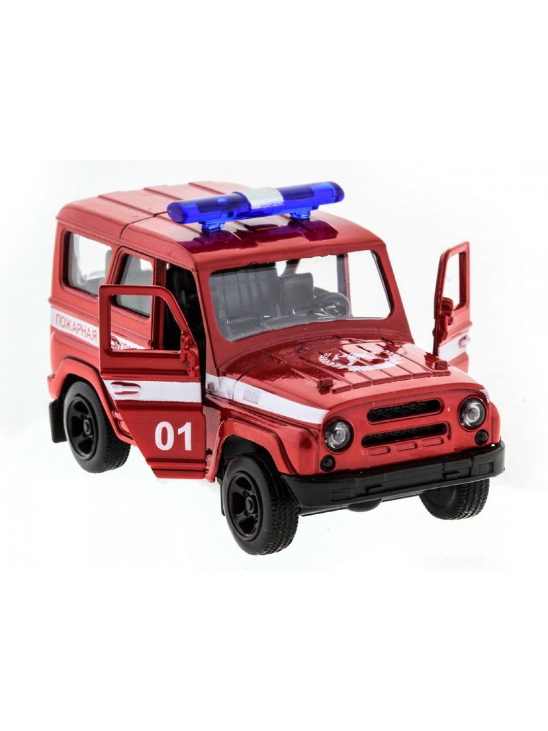 Машина "АВТОПАНОРАМА" инерц. УАЗ-469 (пожарная) 1/50, в/к 12*7*5,5 см