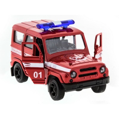 Машина "АВТОПАНОРАМА" инерц. УАЗ-469 (пожарная) 1/50, в/к 12*7*5,5 см
