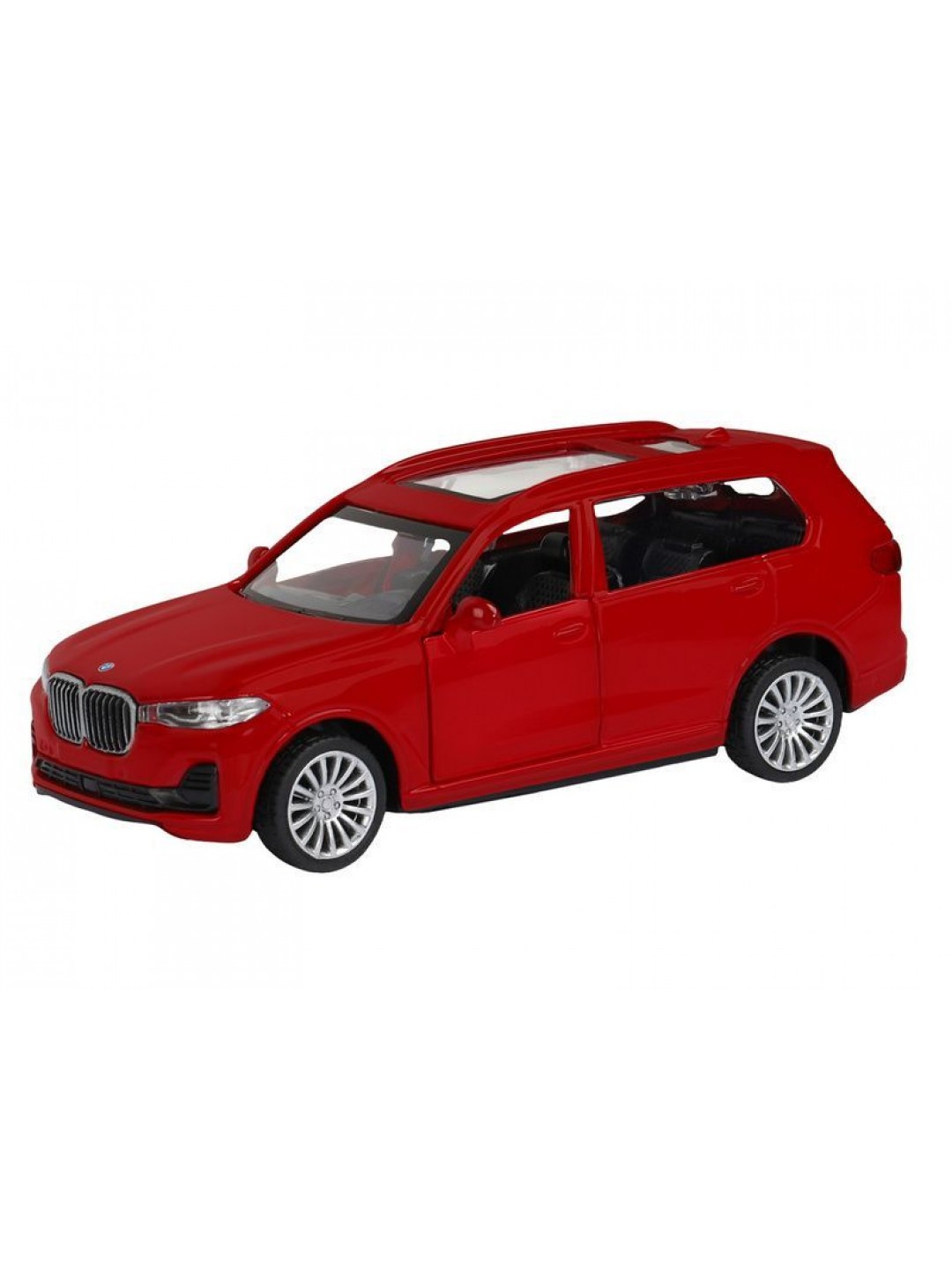Машина "АВТОПАНОРАМА" BMW X7, 1/44, красный металлик, откр. двери, в/к 17,5*12,5*6,5 см