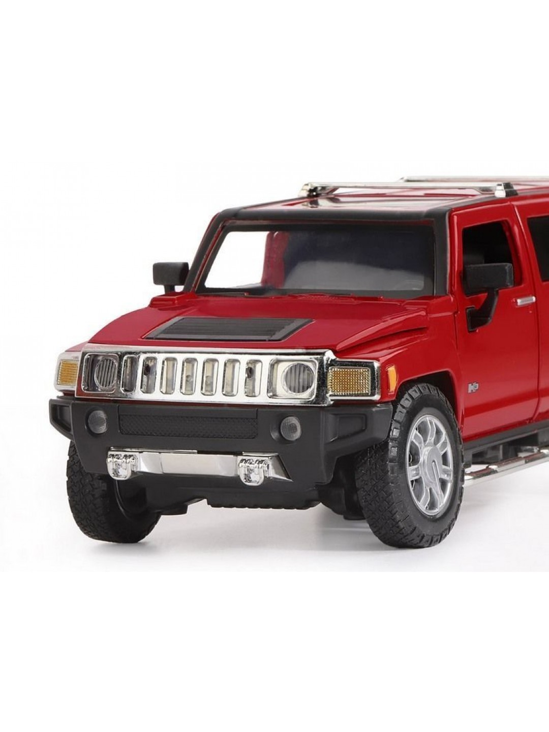 Машина "АВТОПАНОРАМА" Hummer H3, красный, 1/24, свет, звук, в/к 24,5*12,5*10,5 см