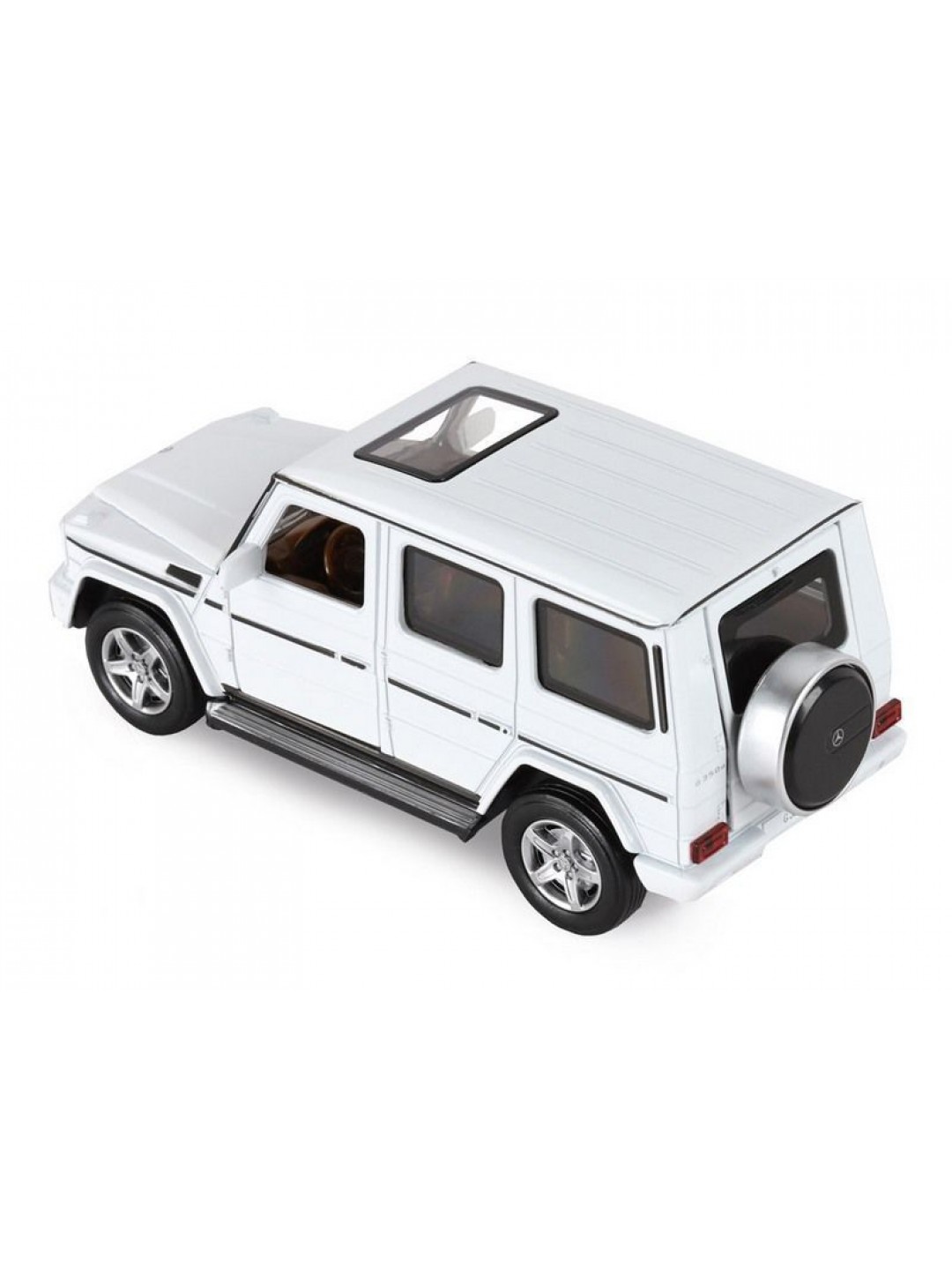 Машина "АВТОПАНОРАМА" Mercedes-Benz G350d, белый, 1/32, свет, звук, инерция, в/к 18*9*13,5 см