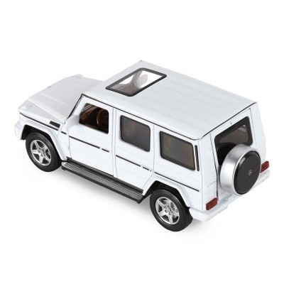 Машина "АВТОПАНОРАМА" Mercedes-Benz G350d, белый, 1/32, свет, звук, инерция, в/к 18*9*13,5 см