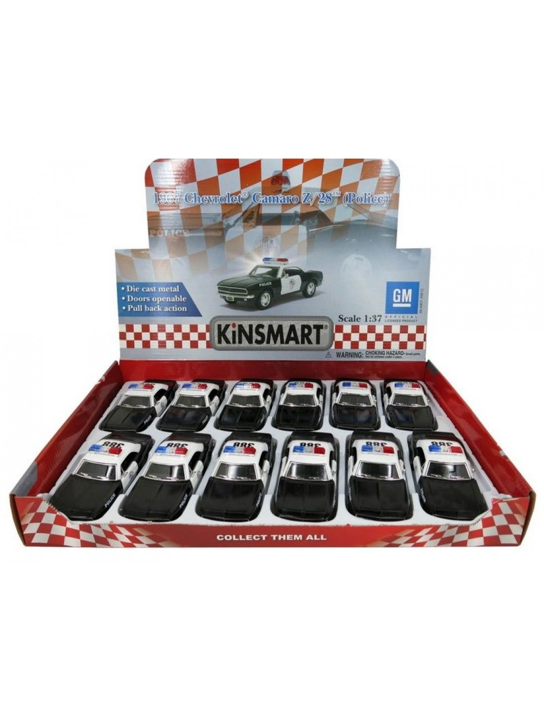 Машина Kinsmart 1:40 Chevrolet Camaro Police инерция (1/12шт.) б/к
