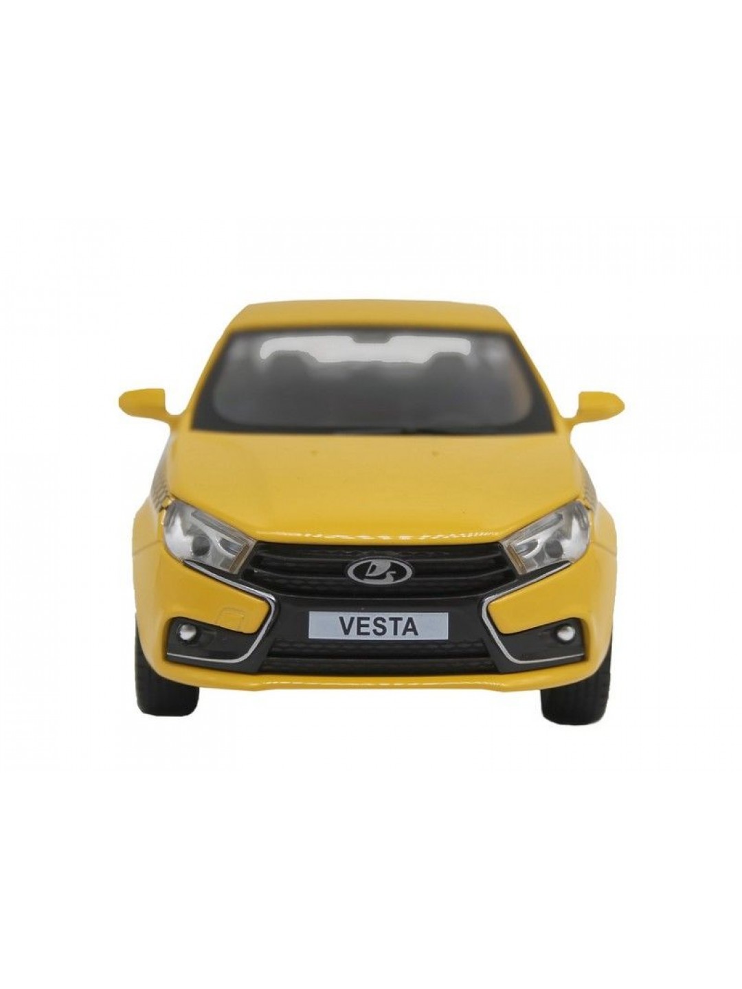 Машина "АВТОПАНОРАМА" LADA VESTA "ТАКСИ" желтый, 1/24, свет, звук, инерция, в/к 24,5*12,5*10,5 см