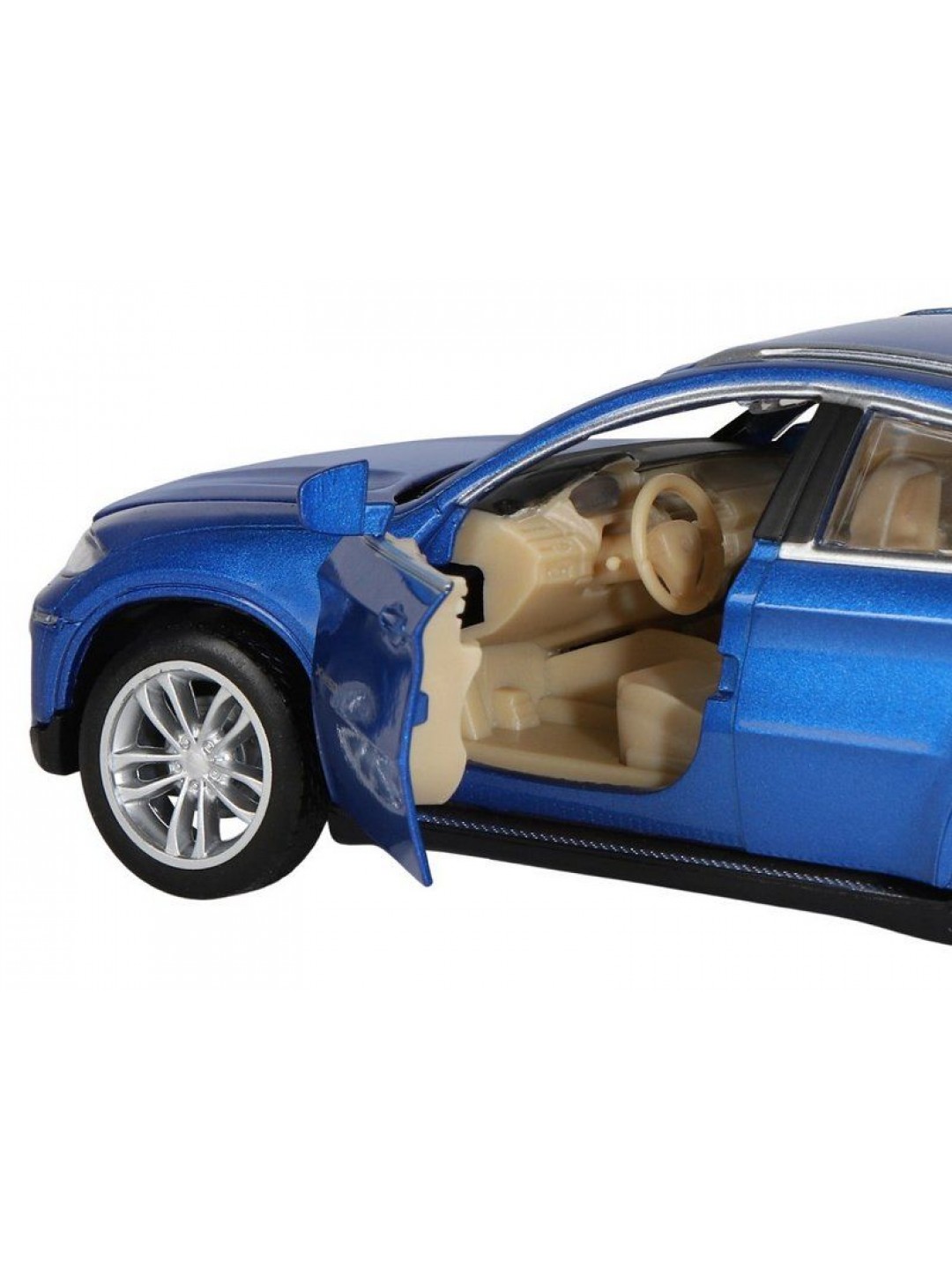 Машина "АВТОПАНОРАМА" BMW X6, синий, 1/32, свет, звук, инерция, в/к 17,5*13,5*9 см