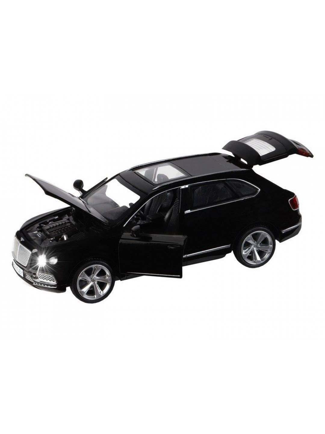 Машина "АВТОПАНОРАМА" Bentley Bentayga, черный, 1/34, свет, звук, инерция, в/к 17,5*13,5*9 см