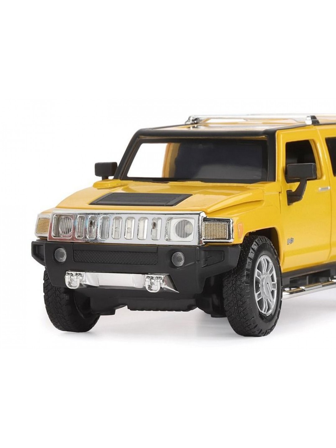 Машина "АВТОПАНОРАМА" Hummer H3, желтый, 1/24, свет, звук, в/к 24,5*12,5*10,5 см
