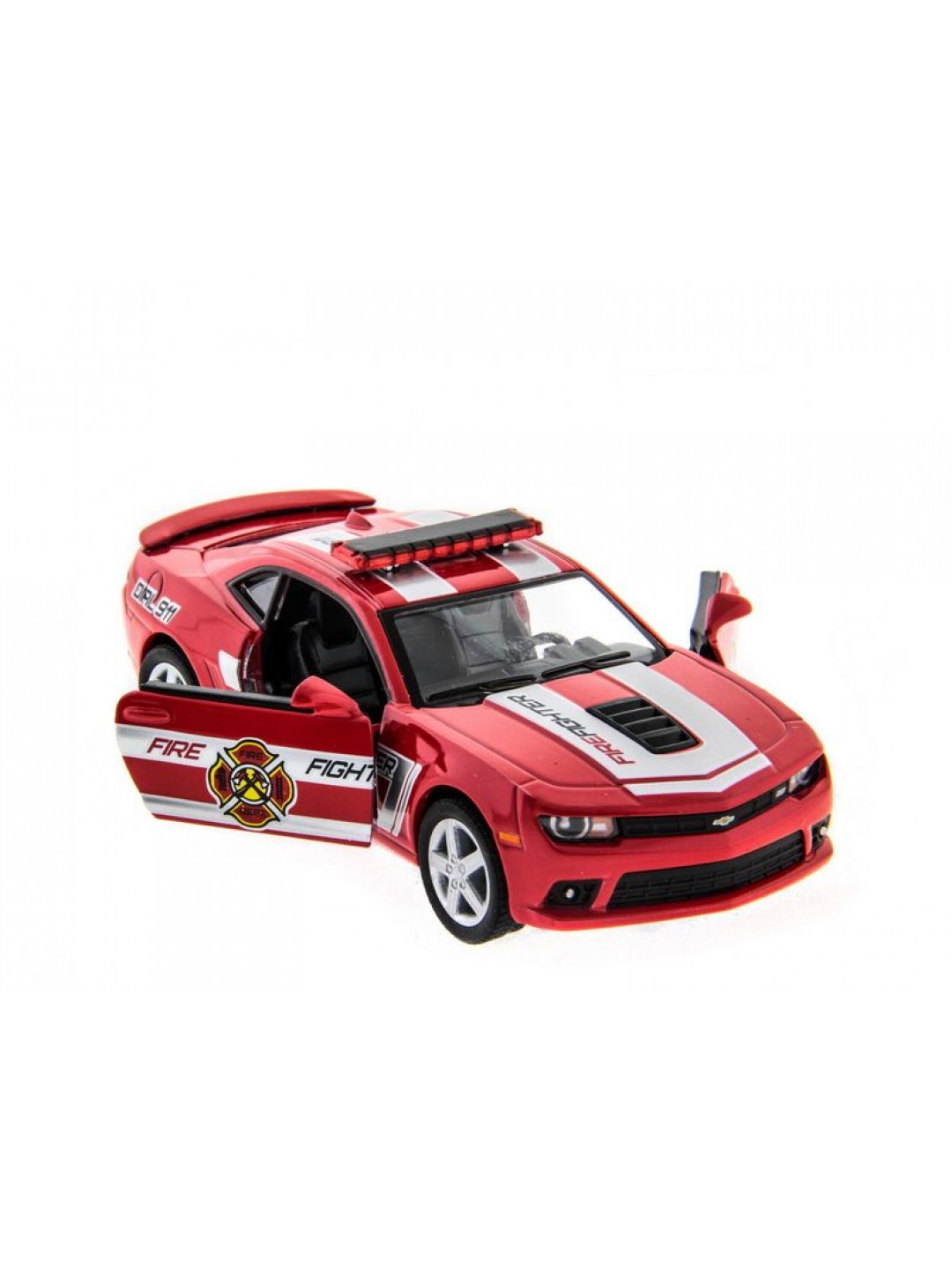 Машина Kinsmart 1:38 Chevrolet Camaro 2014 (Police/Fire) инерция (1/12шт.) б/к