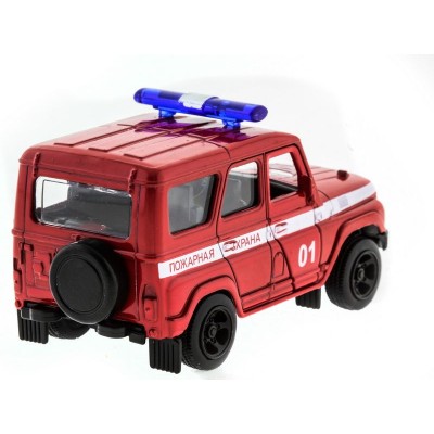 Машина "АВТОПАНОРАМА" инерц. УАЗ-469 (пожарная) 1/50, в/к 12*7*5,5 см