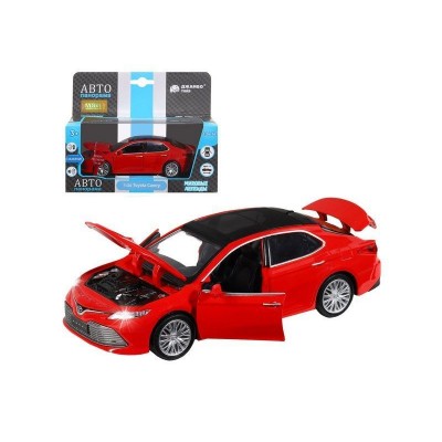 Машина "АВТОПАНОРАМА" Toyota Camry, красный, 1/32, свет, звук, инерция, в/к 17,5*13,5*9 см