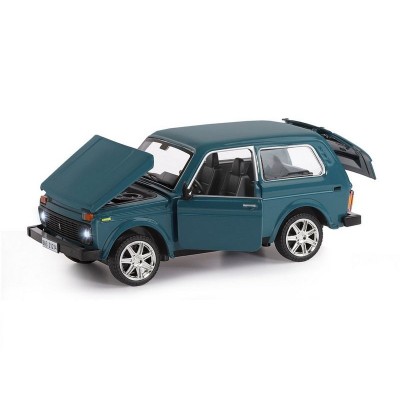 Машина "АВТОПАНОРАМА" ВАЗ 21214, 1/22, синий, инерция, в/к 24,5*12,5*10,5 см