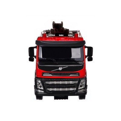 Машина "АВТОПАНОРАМА" Volvo пожарная машина, красный, 1/50, свет, звук, в/к 28*14*10 см