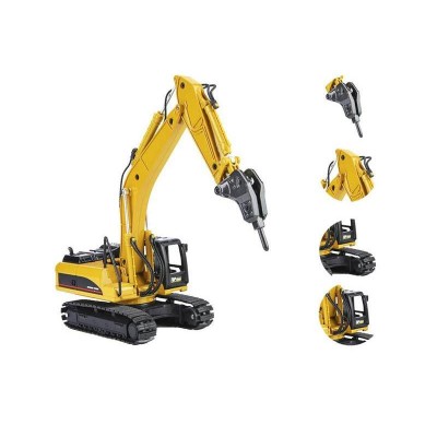 Металлический экскаватор с отбойным молотом HUI NA TOYS 1/50