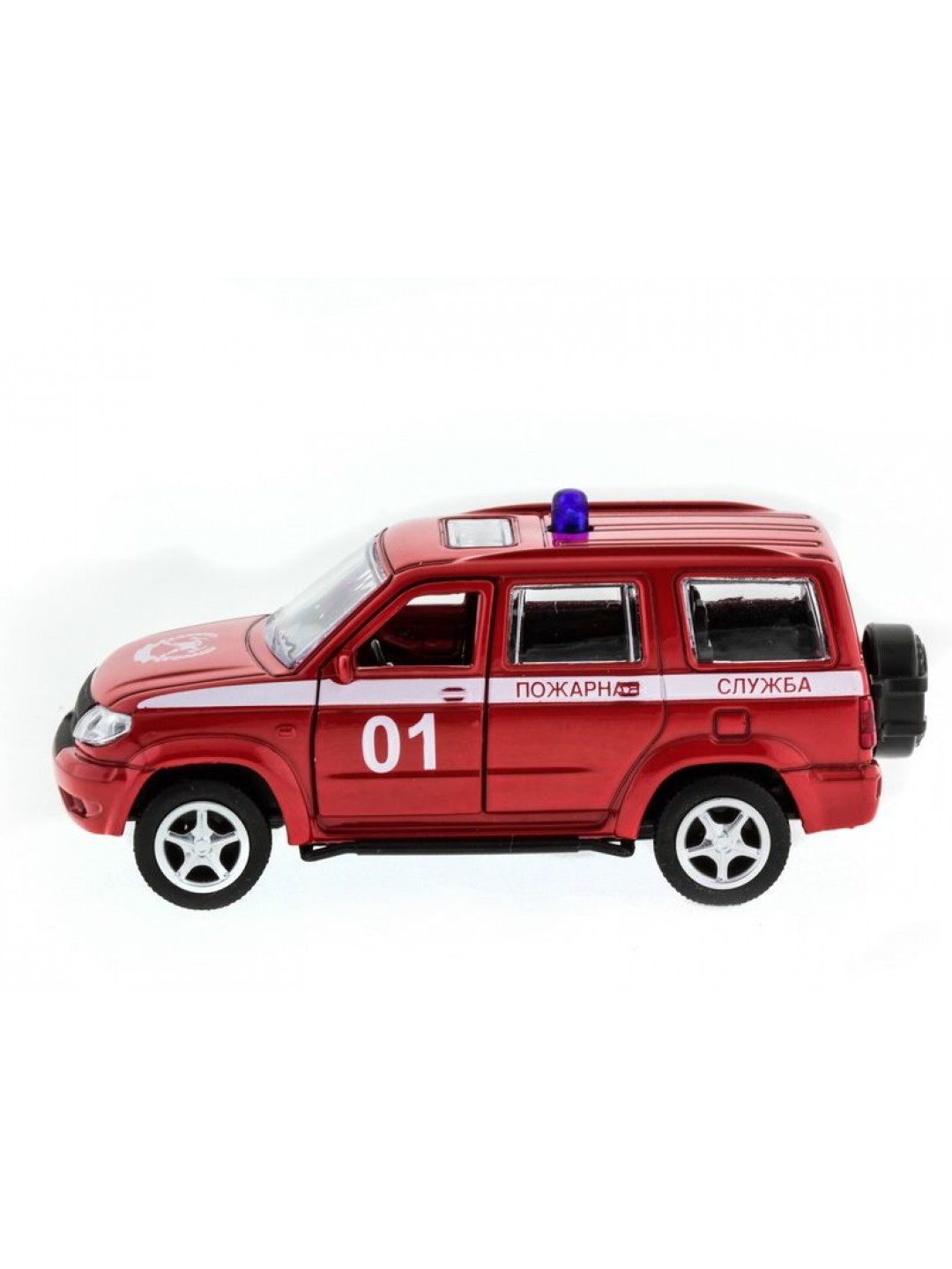 Машина "АВТОПАНОРАМА" инерц. УАЗ Патриот (пожарная) 1/50, в/к 12*7*5,5 см