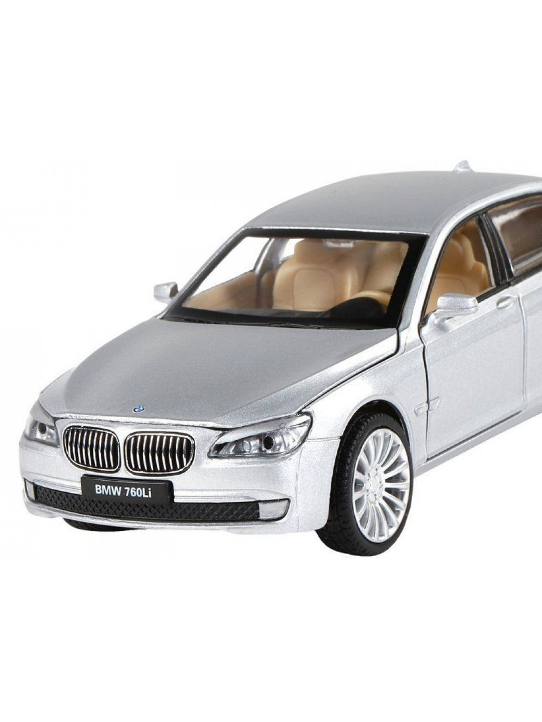 Машина "АВТОПАНОРАМА" BMW 760LI , серебряный, 1/34, свет, звук, инерция, в/к 17,5*13,5*9 см