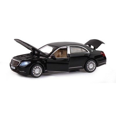 Машина "АВТОПАНОРАМА" Mercedes-Benz S600, черный, 1/32, свет, звук, инерция, в/к 17,5*13,5*9 см