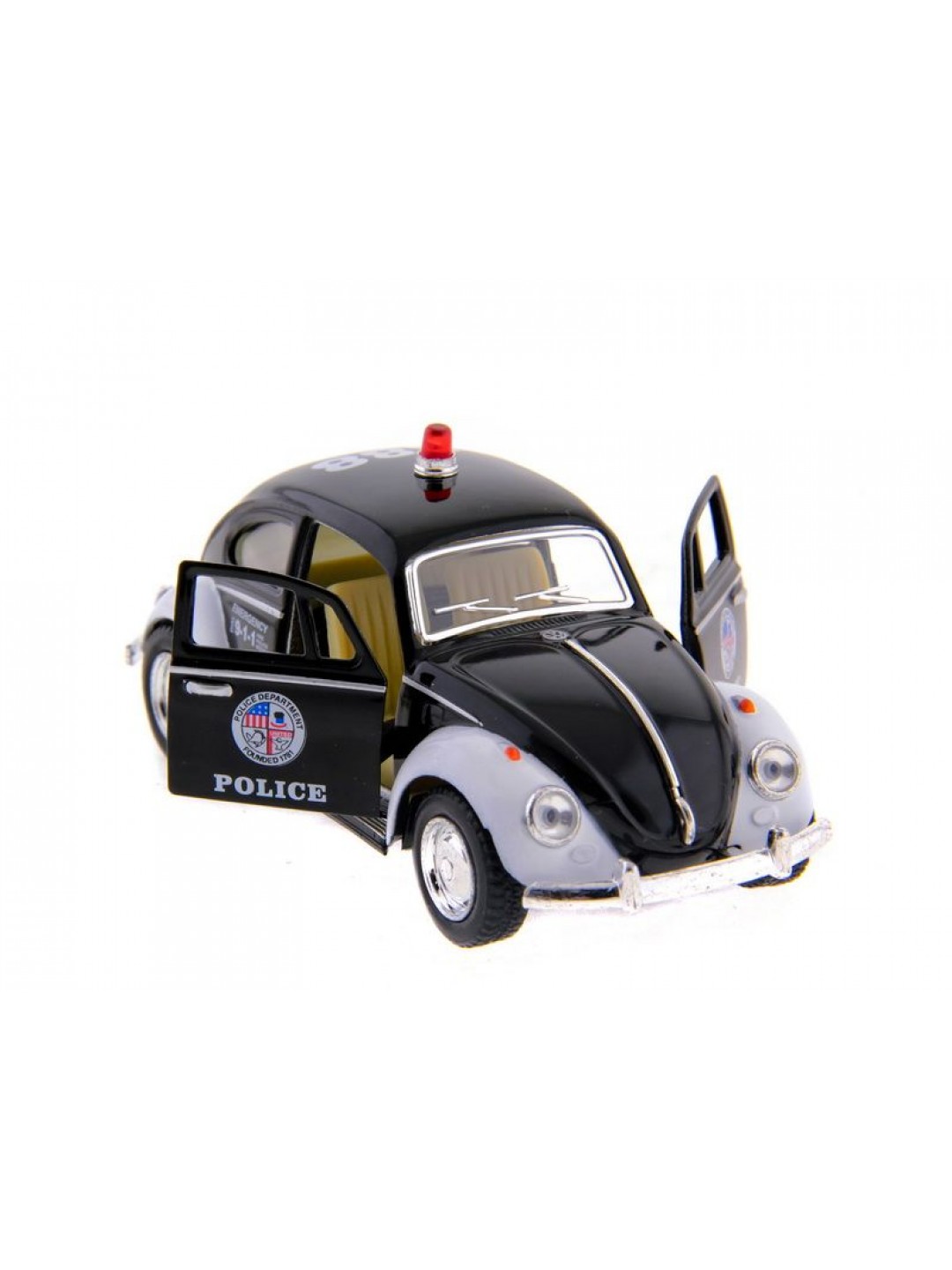 Машина Kinsmart  Volkswagen Classical Beetle (Police) инерция (1/12шт.) 1:32 б/к