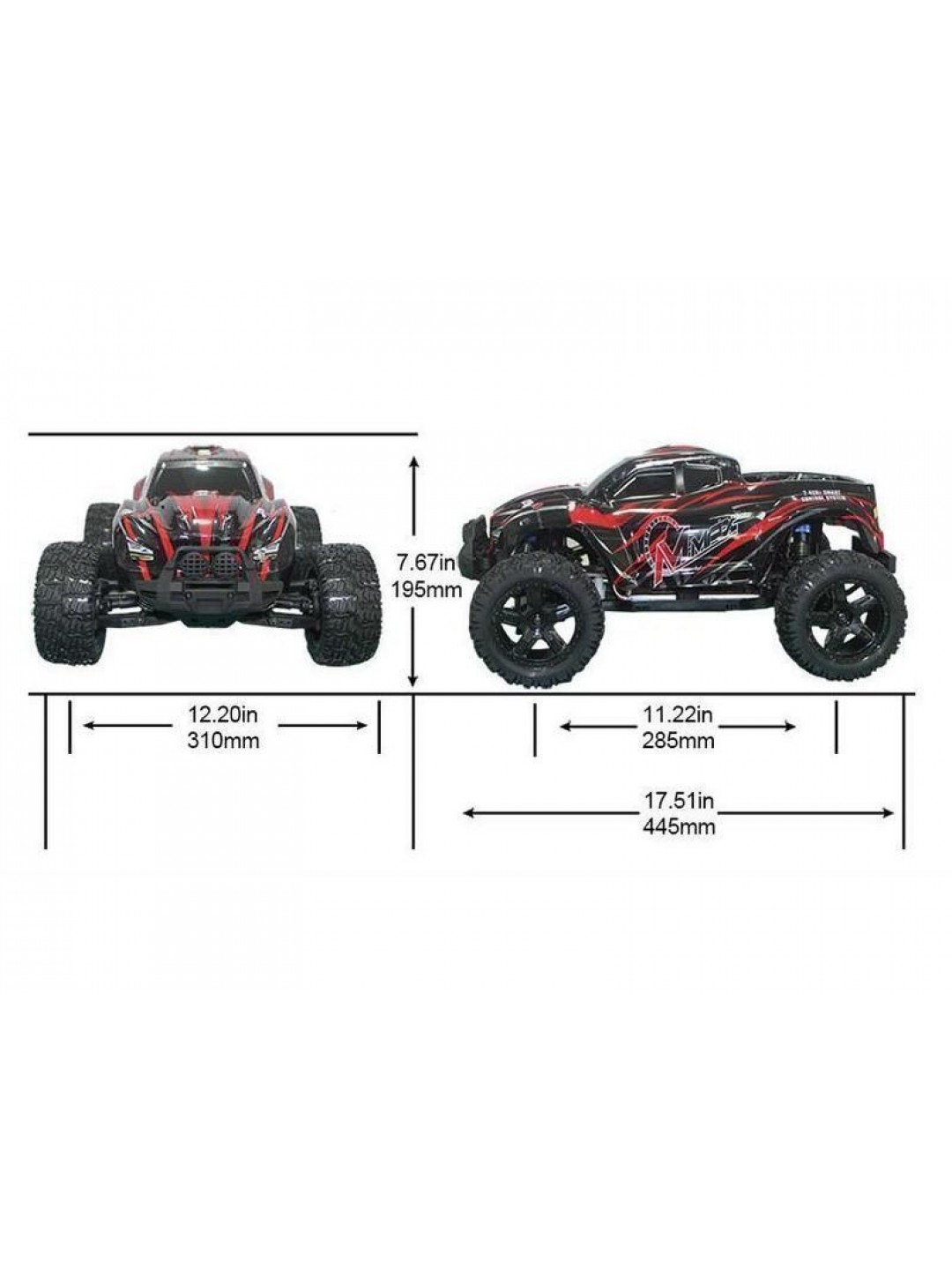 Радиоуправляемый монстр Remo Hobby MMAX (синий) 4WD 2.4G 1/10 RTR